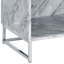 Table d'appoint blanche en faux marbre et chrome