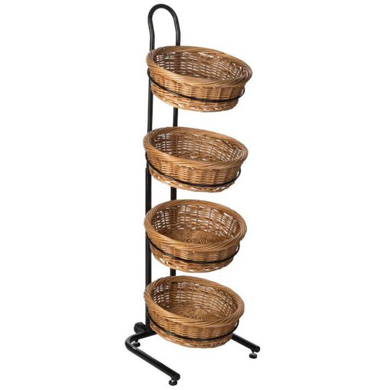 Bay Isle Home™® Round Basket With Wire Frame, Wicker - Black 7D402ADAD70D4F80A2C4CD0EB9E5CED4