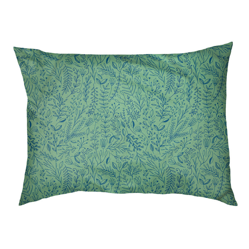 Coussin pour chien floral ditsy Byrge, Très grand (l 52 po x P 42 po x H 17 po), Vert / Marine