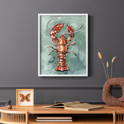 Aquatic Lobster II, reproduction encadrée - bois massif
