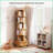 Bookshelf, 6 Tier 360° Rotating Round Spinning Bookshelf with Wheels &amp; Drawer, Wood Color for Small Spaces | Engineered Wood | MDF