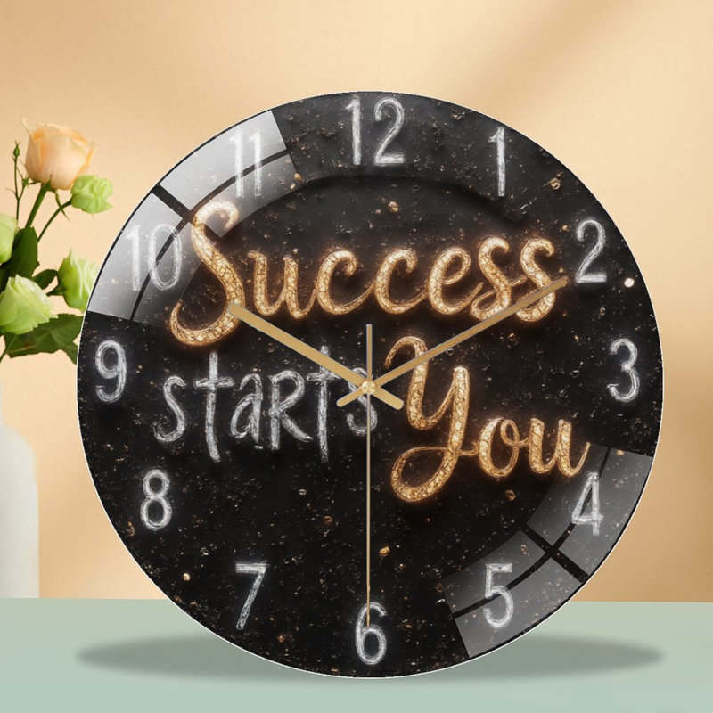 Horloge murale en verre 12 po