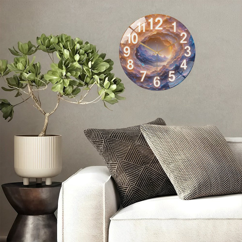 Horloge murale en verre 1-12 po