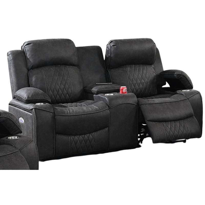 2 porte-gobelet porto contemporain Power Power en gel anthracite et rangement, Gris anthracite