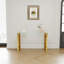 Console en verre d'acier inoxydable, table d'appoint Meal Golden