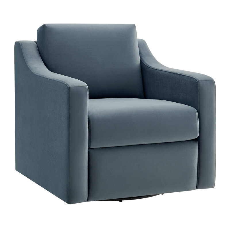 Liora Performance Velvet Armchair, Cadet Blue Velvet