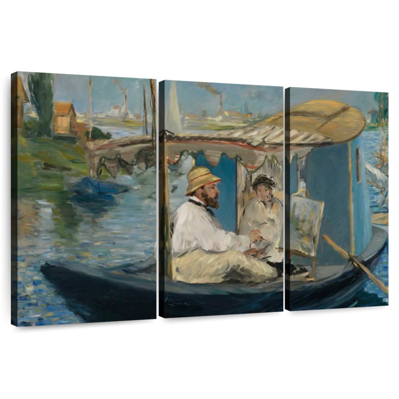 Leisha Claude Monet In His Studio Boat, 28" H x 45" W