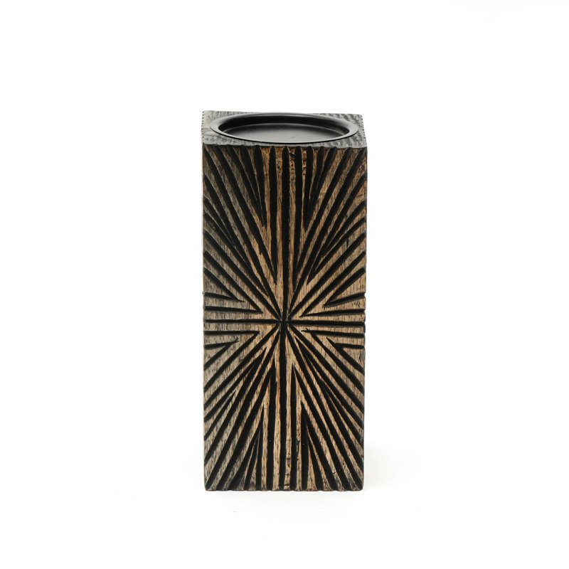 Porte-bougie décoratif en bois