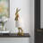 Chester 27" Resin Rabbit Lamp with Linen Shade, Gold