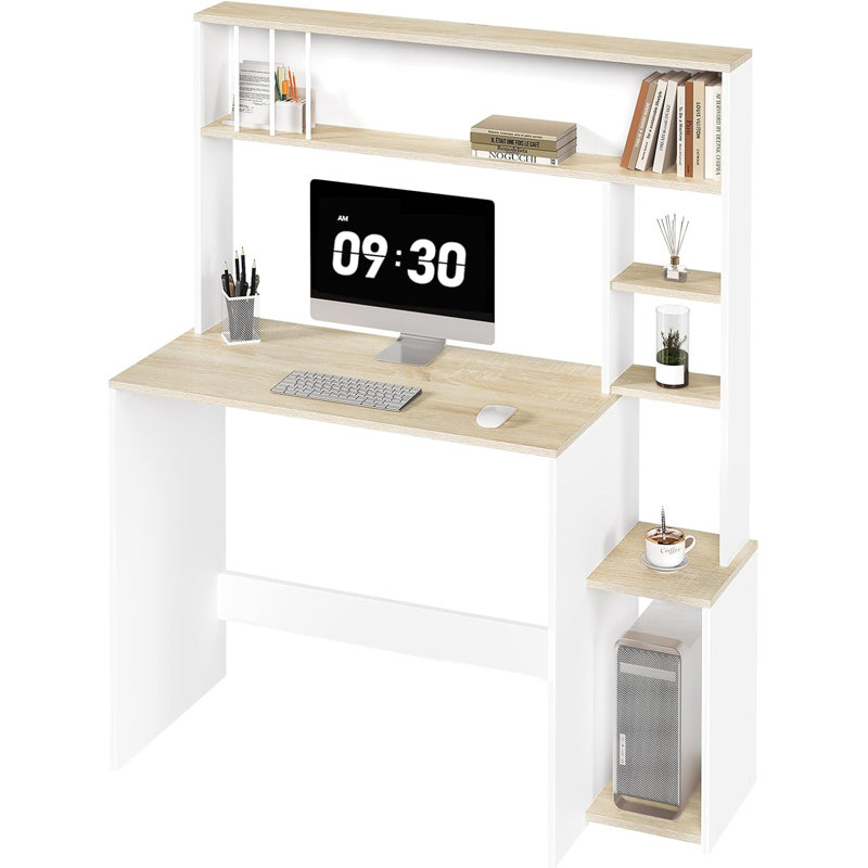 Raelee Desk, Light Oak/White