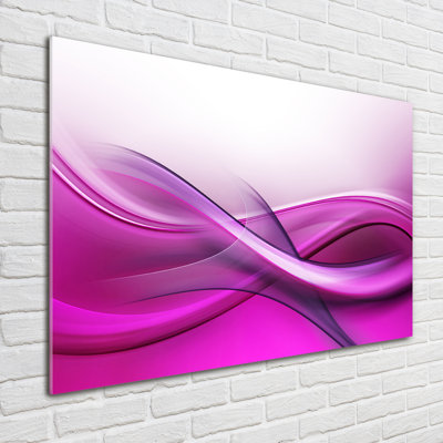 Glass Print Wall Art 100X70cm Image Printed On Glass Decorative Wall Picture Behind Toughened / Tempered Safety Real Glass For Kitchen & Living Room Theme:Waves Background