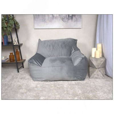 Fauteuil à billes avec accoudoirs en velours Allea, rose