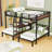 Metal Bunk Bed With Storage Shelves And Stairs-1462504218