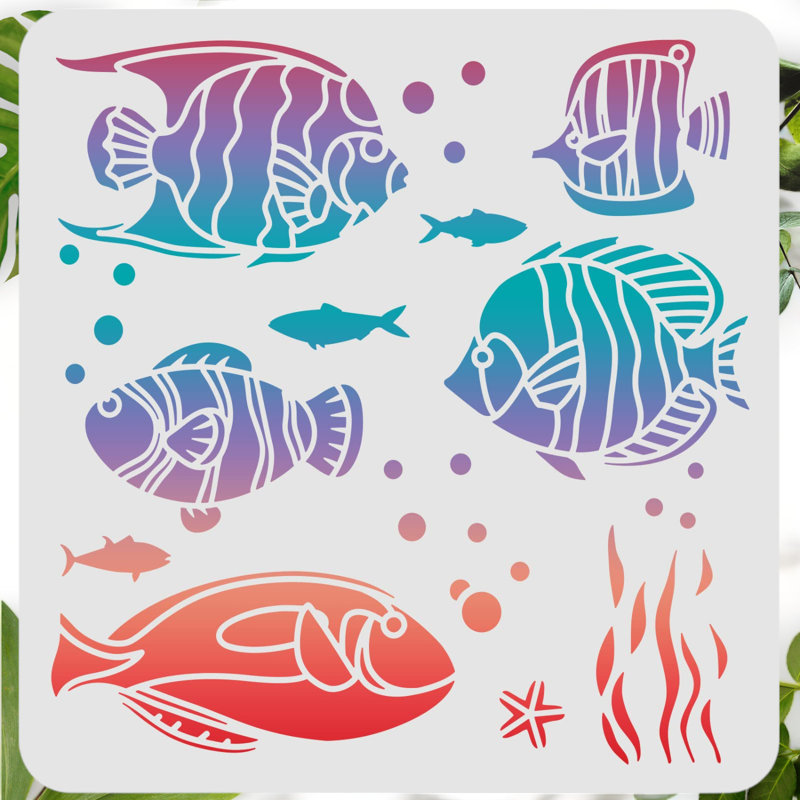 Reusable Tropical Fish Stencil