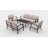 Bella 47.2"  × 23.6" Outdoor Metal Coffee Table, Heavy-duty Steel Patio Side Table With Chamfered Edges, Bent-leg Design & Adjustable Foot Pads, Rust-resistant