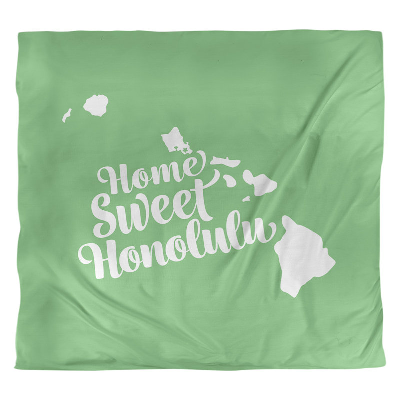 Housse de couette honolulu hawaii, Housse de couette pour très grand lit, Vert, Microfibre
