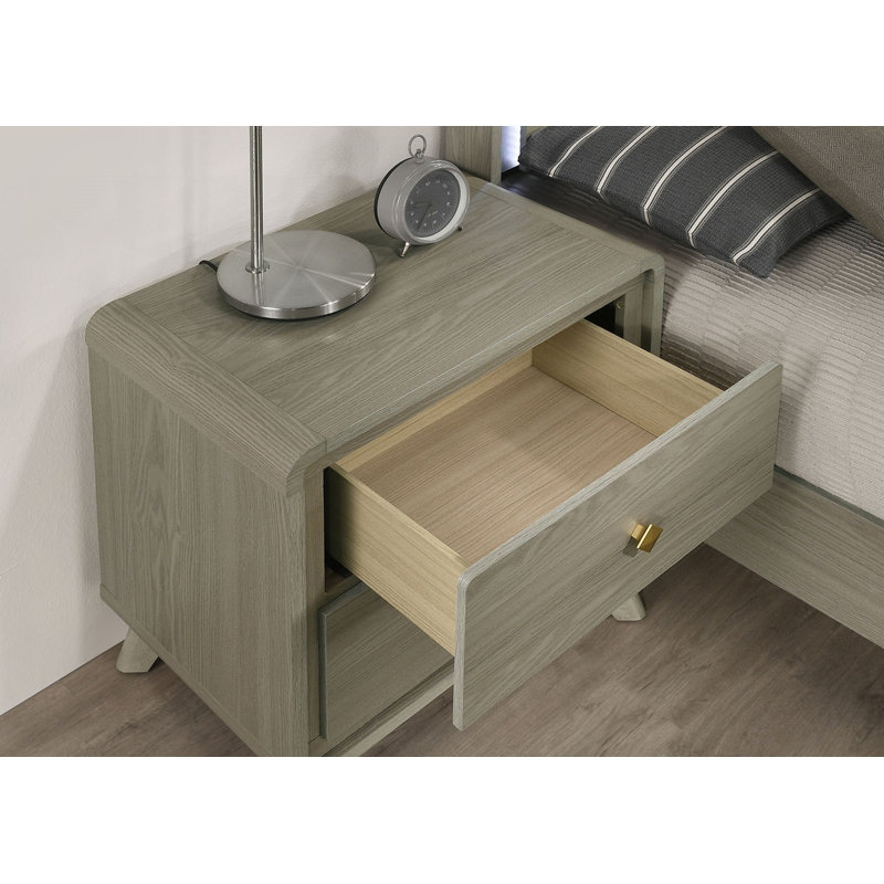 Table de chevet de style contemporain avec pieds fuselés, table de chevet