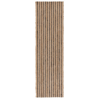 Lyster Beach Jute & Coir Striped Rug in Brown