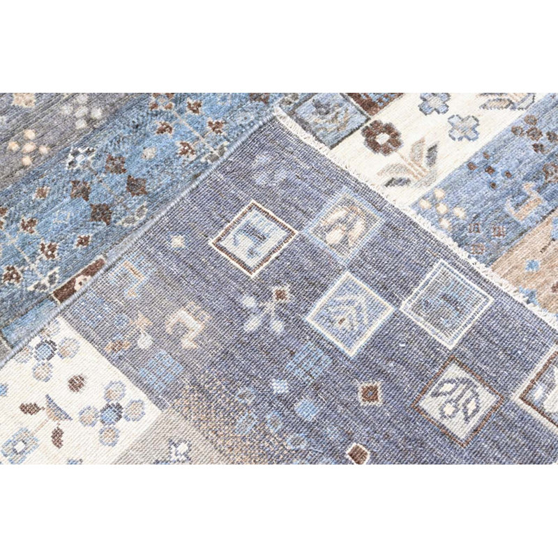 Transitional Hand Knotted Wool Area Rug