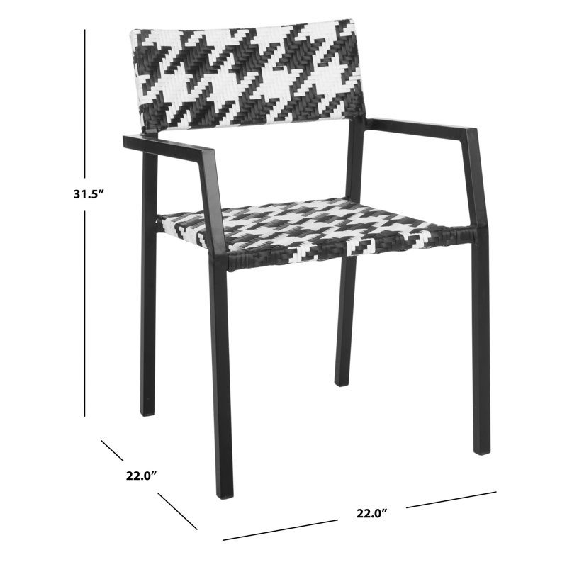 Chaise avec accoudoirs en noir et blanc Lavada