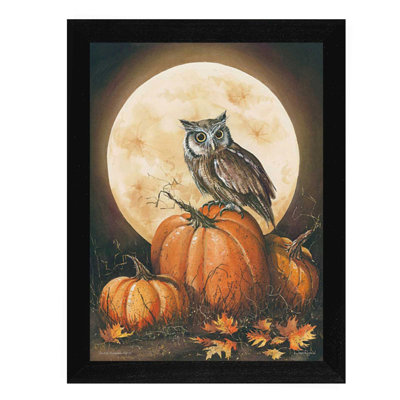 «In the Pumpkin Patch» par John Rossini, art mural imprimé, affiche prête à accrocher, cadre noir