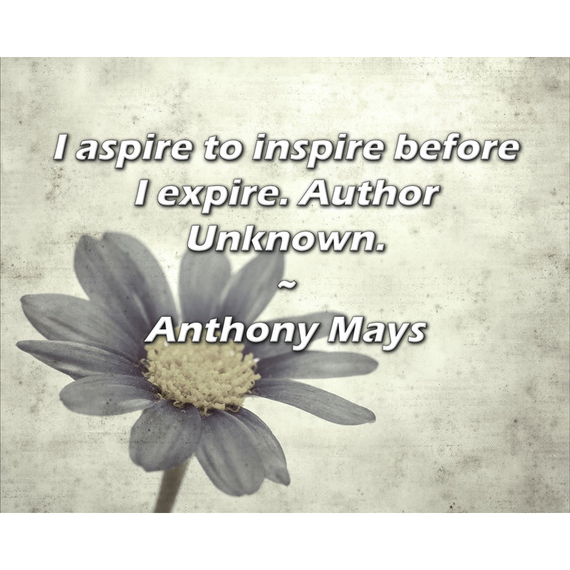 Toile tendue Astoria Grand Gallery par Anthony Mays: «I aspire to inspire avant d'expiration»., H 28 po x l 40 po