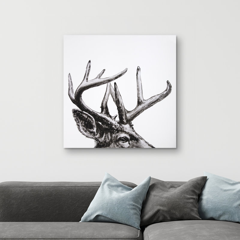Roe deer plume - 32"x32" art on canvas