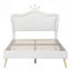 Structure de lit tapissier avec lumières DEL, lit princesse rembourré moderne avec tête de lit couronne-485886272