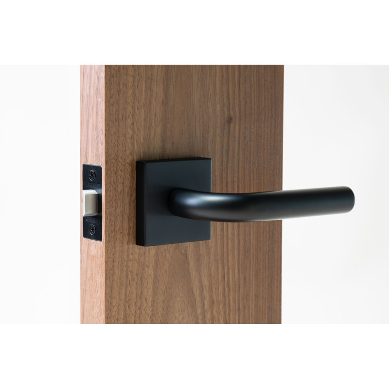 Ensemble d'intimité Alpine Lever 3 avec rosette carrée, 2-3/4", Noir satiné
