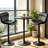 3 Piece Height-adjustable Pub Table And Leathered Pedestal Bar Stool Dining Set-1632274479