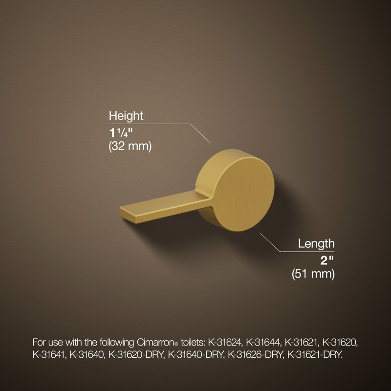 Cimarron® Trip Lever, Left Hand, Vibrant Brushed Moderne Brass