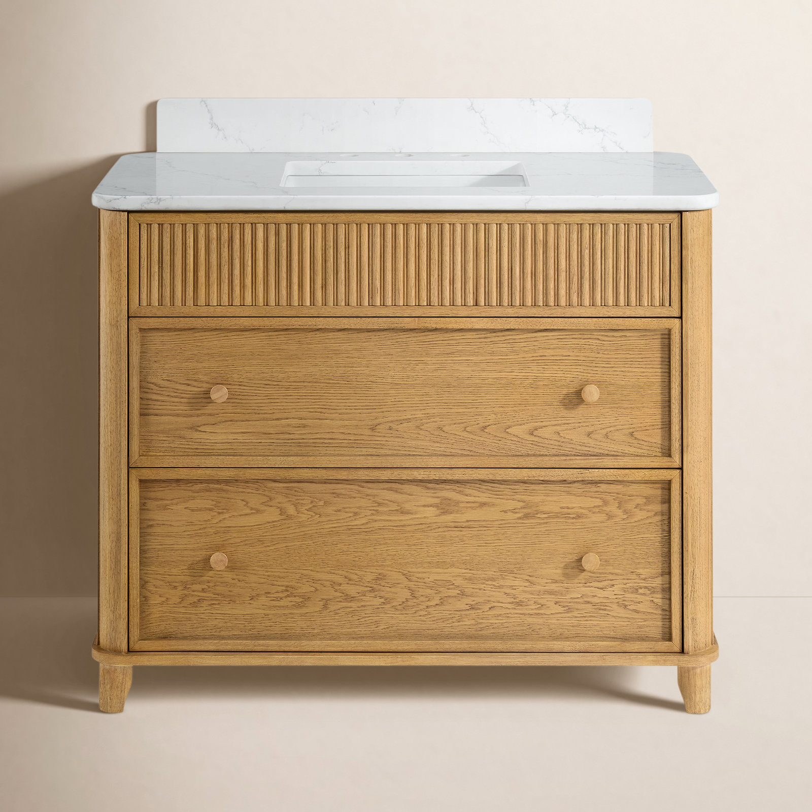 Kennedy Oak Single Bathroom Vanity, Enhanced Natural Oak, 42"