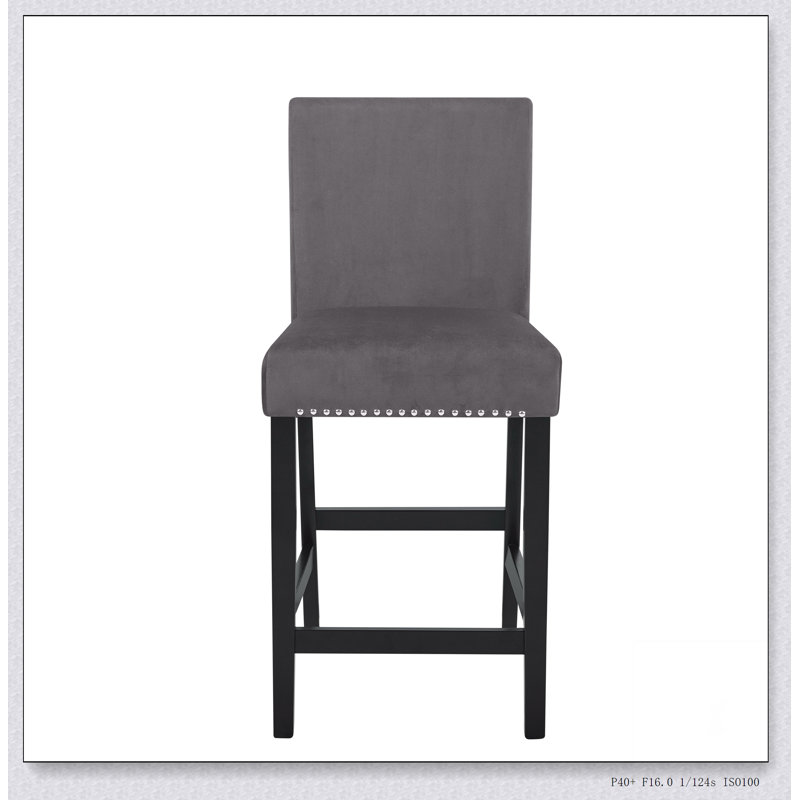 Tabouret de comptoir en velours Cobre