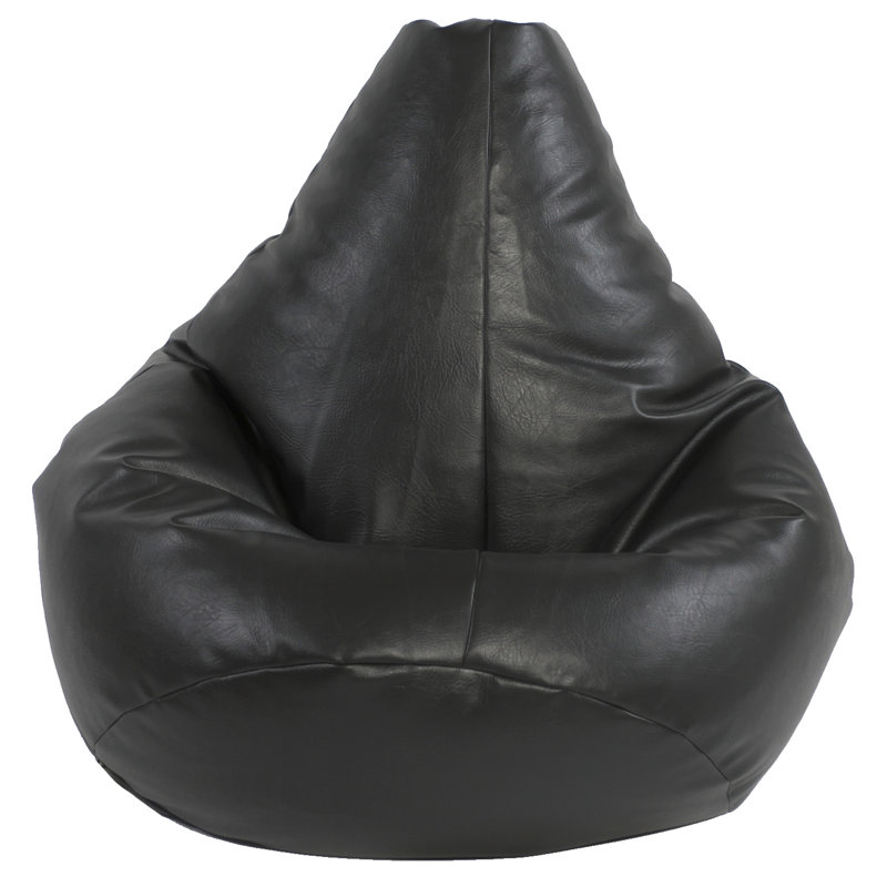 Bean Faux Leather Bean Bag, Black