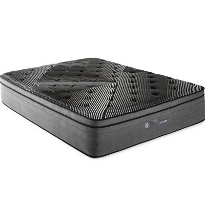 Très grand matelas de 15 po - Pure Ice Ultra pour un sommeil plus frais et relaxant. 2 po avec cuivre, gel, argent et graphite pour soulager la respirabilité. Les ressorts enveloppés sur le pourtour du périmètre minimisent le son. Réglable. Fabriqu?