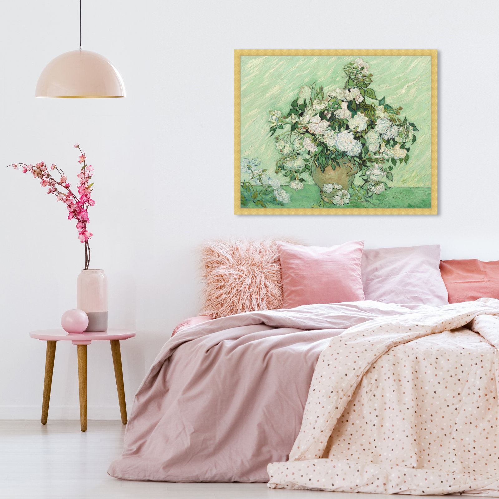 Van Gogh - Roses by Oliver Gal, 26" H x 32" W x 0.5" D, Gold