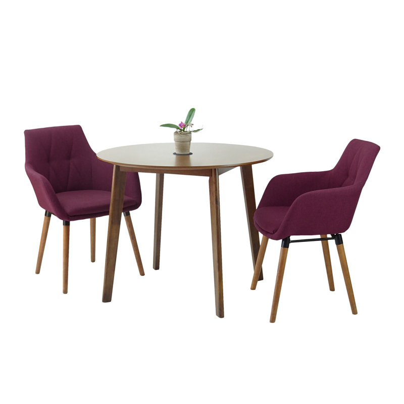 Ensemble repas rond 35,5 po Carper Carstens, Bourgogne