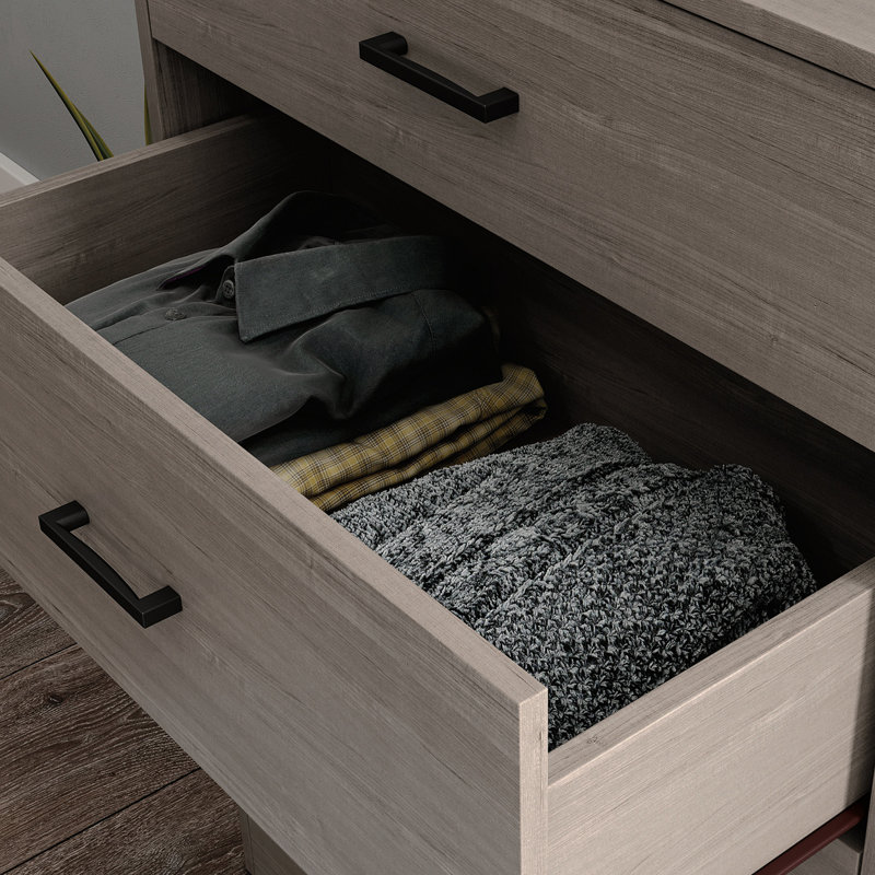 Commode 4 tiroirs, finition brune