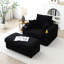Fauteuil noir surdimensionné avec fauteuil d'appoint