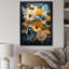 Abstrait bleu et beige tournesols I - impressions sur toile de tournesols-97193112-97193118