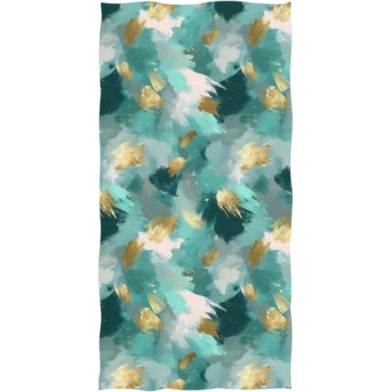 Large Beach Towel Green Texture Art - 60”L x 80”W, Sand Proof, Lightweight, Super Absorbent - Fit for Beach Swimming