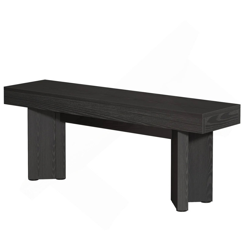 Triangular Foot Design Kitchen Table Bench,Entryway Shoe Storage, Black