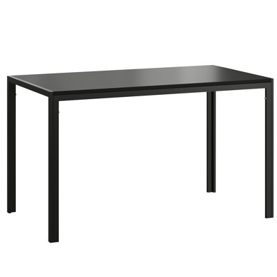 47" Rectangular Dining Table With Metal Frame For 4 - 6 Persons, Mid Century Modern, Ideal Home Kitchen, Office, Study, And Coffee Or Tea Use, 27.94 I