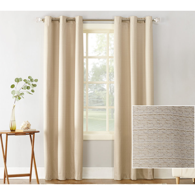 Sauers Thermal Insulated Room Darkening Grommet Curtain Panel, Linen, 40" W x 95" L