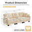 Canapé en chenille 100,7 po Cloud avec coussin lombaire et garniture pompon-1304044774
