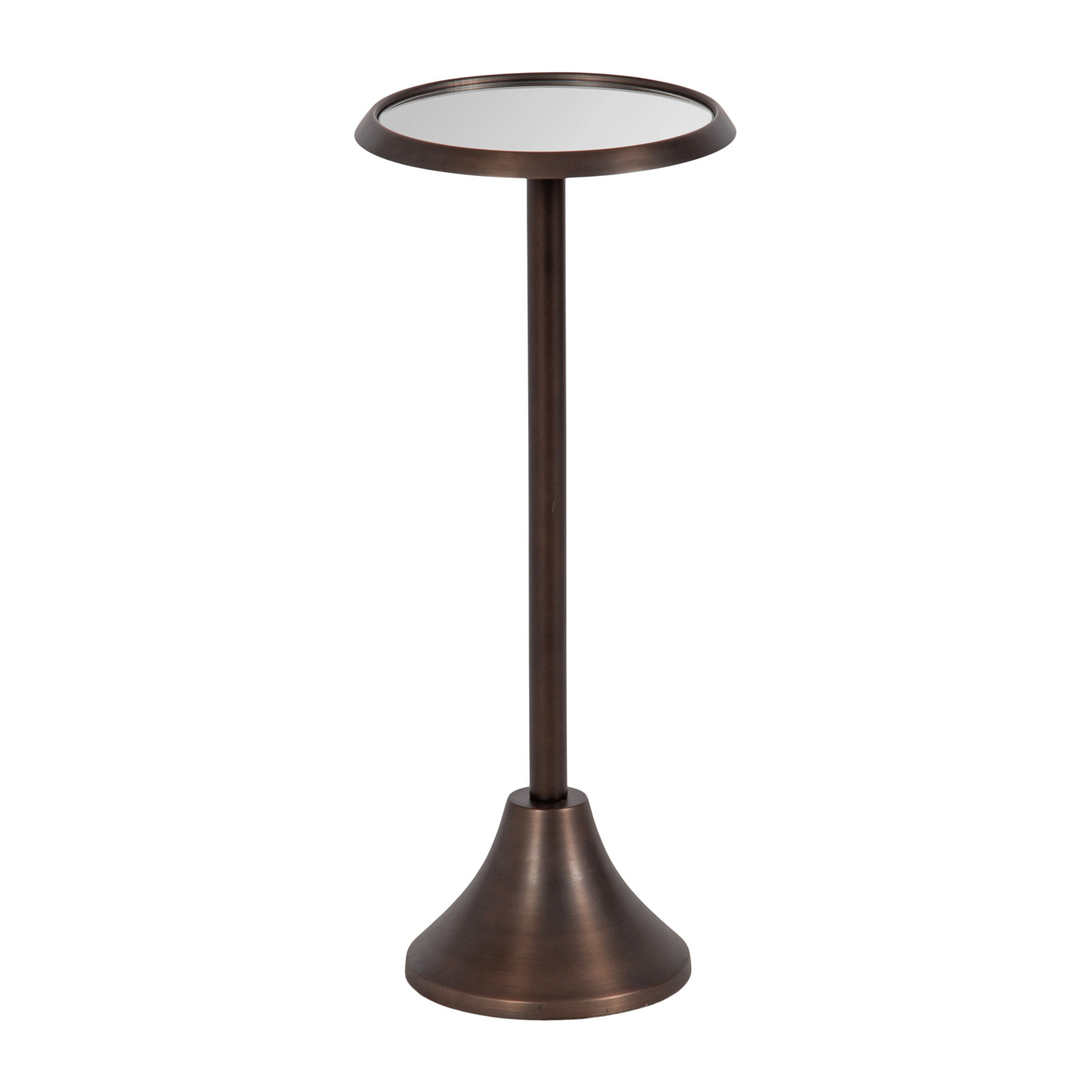 Deanna End Table, 23" H x 9" W x 9" D, Bronze Base/Mirrored Glass Top