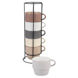 6 Piece Coffee Mug Set With Stand