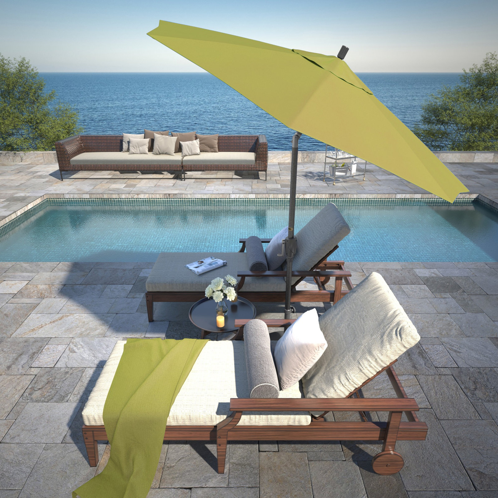 Lexia 90'' Sunbrella® Outdoor Umbrella, Macaw