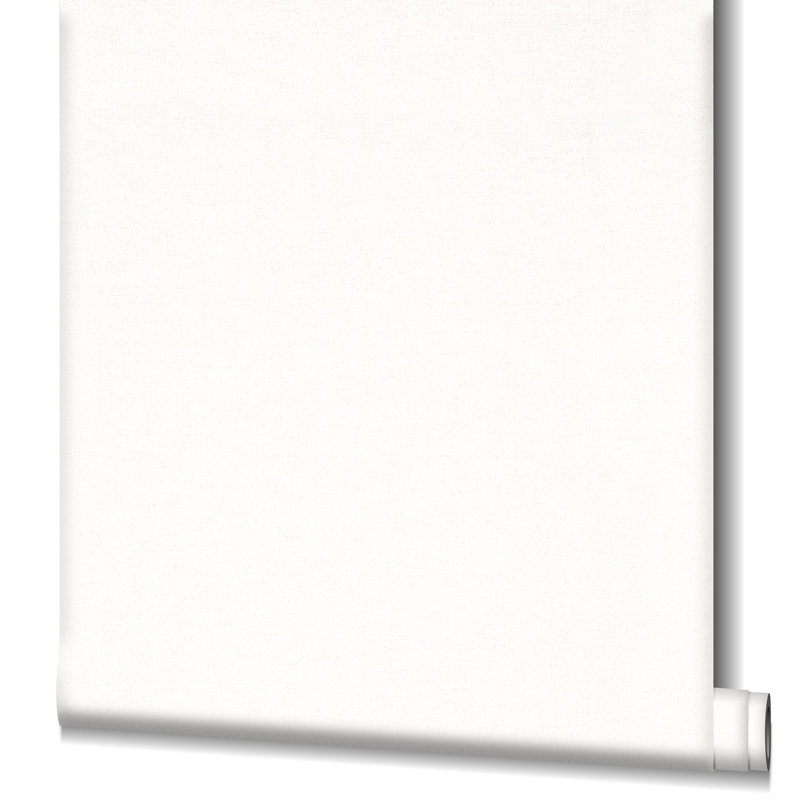 Flora Collection Shimmery Plain Wallpaper Roll, White