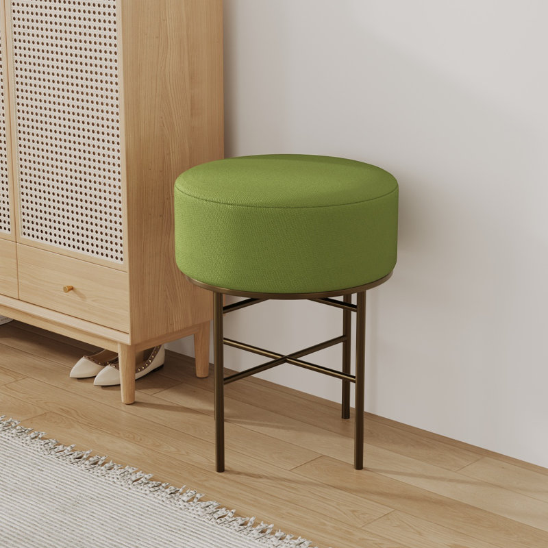 Tabouret de coiffeuse à coussins ronds PC, Vert